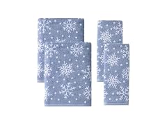 Scattered Snowflakes 100% Cotton Premium 4-Pc Towel Set