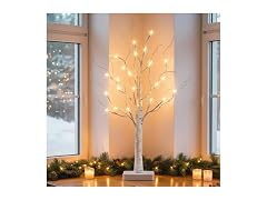 Lighted Birch Tree, Battery Powered