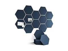 Fluxynara 12 Pack Hexagon Felt Bulletin Board Tiles