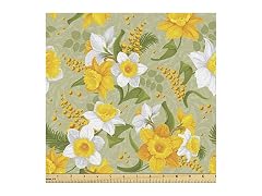Lunarable Daffodil Fabric by The Yard