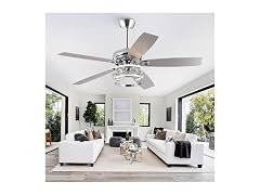 Parrot Uncle F6028CR 52 Inch Modern Chandelier Ceiling Fan