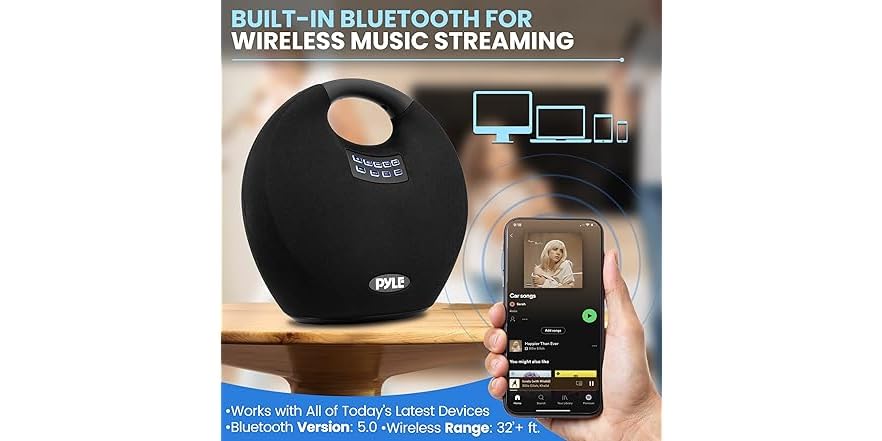 (NEW) Pyle Mini IPX4 Waterproof Wireless Portable Bluetooth Speaker
