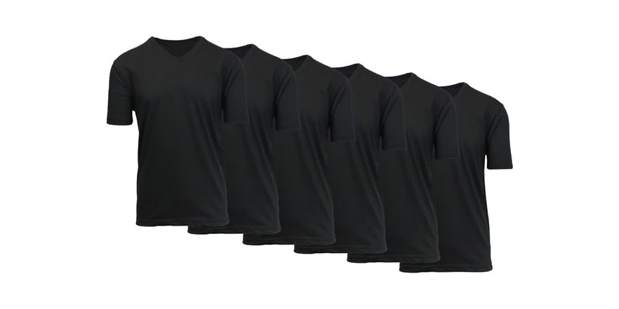 Men’s V-Neck T-Shirts – 6-Pack Short Sleeve Classic Fit - Image 5