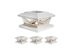 Home Zone Security 4-Pack Crown Style Solar Powered Post Cap Light