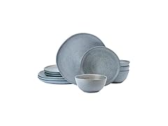 Mikasa Benson 12 Piece Stoneware Dinnerware Set Blue