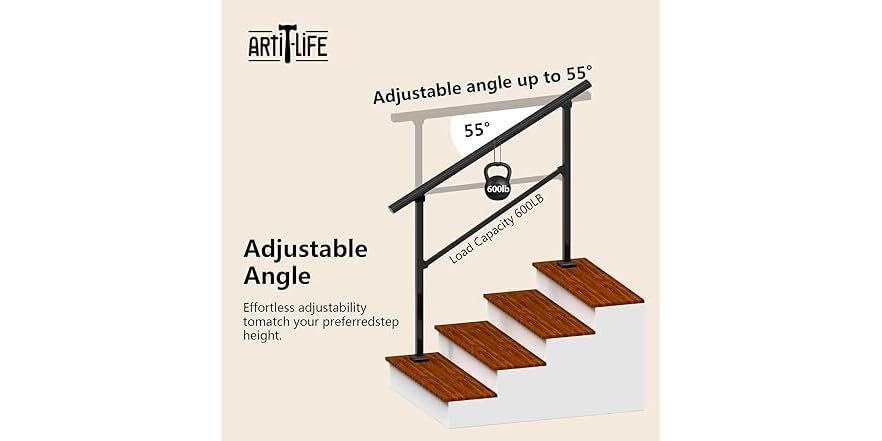 Rotating Hand Rails Arti-Life Hand Rails for Outdoor Steps
