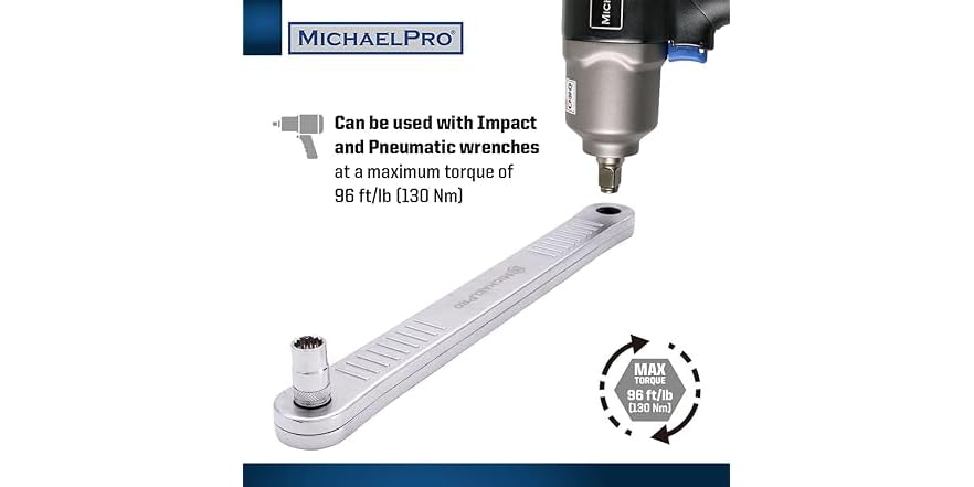 MichaelPro Ext Wrench, 13.4in, 3/8in Square Drive