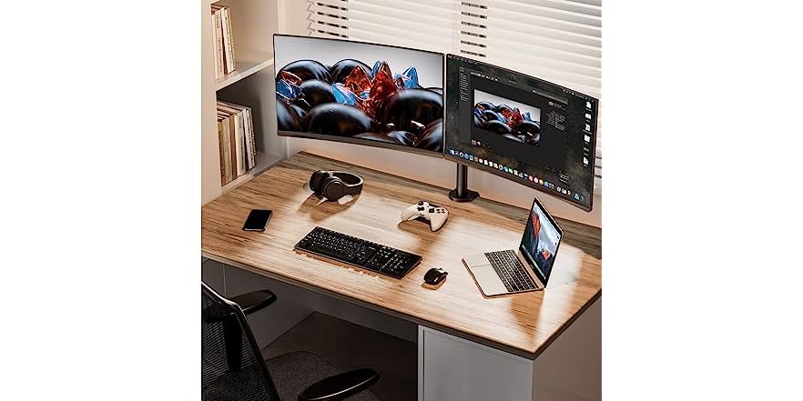 ErGear Support Double Ecran Pc 2 de 17 à 32 Pouces, Bras pour Écran Pc