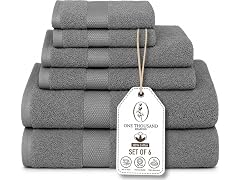 6Pc Luxury Bath Towel Set (1-Stripe)
