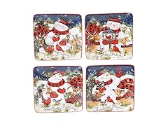 Celebrate the Magic of Christmas with This Set of 4 Canape Plates