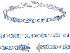 6 CT Silver Blue Topaz Bracelet