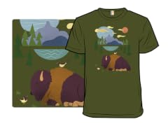 Lying Bison and Bird