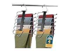 Black Space Saving Pants Hangers 4 Pack