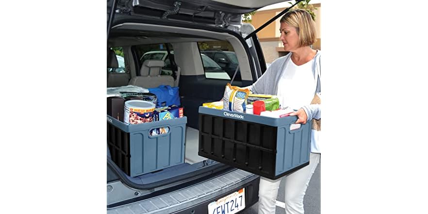 CleverMade 46L Collapsible Bins, 3-Pack with Lids