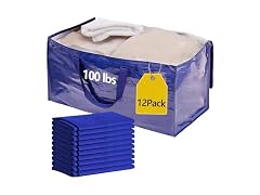 12 Pack Waterproof Moving Storage Bags, 100 lbs 95L