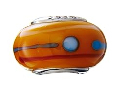 Orange, White & Blue Glass Bead