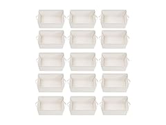 STORAGEIDEAS Storage Basket Bins with Metal Frame 15-Pack, Beige