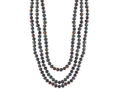 Black Endless 100" Pearl Necklace
