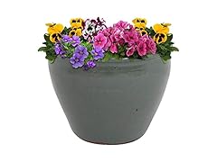 Sunnydaze Large Ceramic Plant Pot 14.5" Gray