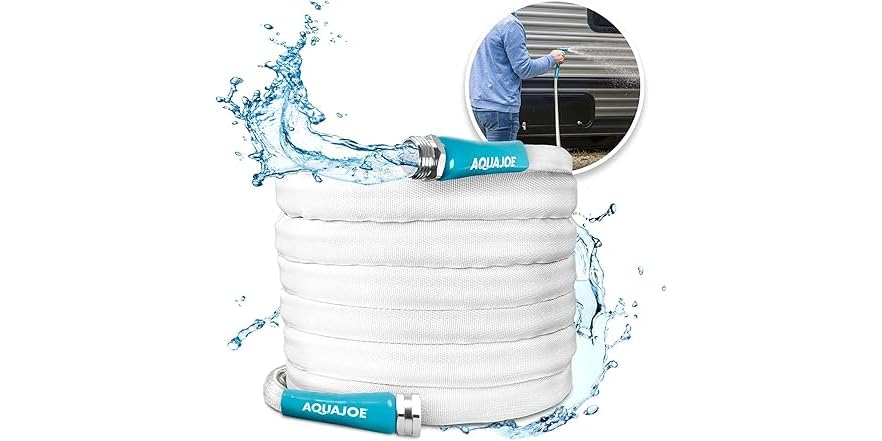 AquaJoe, 50 Ft x 5/8 In FiberJacket Ultra Flexible Garden Hose
