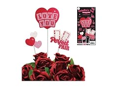 LUV Ribbons Valentine's Day Glittered Decorative Picks
