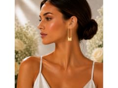 18K Gold Plated Padlock Drop Earrings