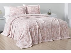 Luxury Home Blush Pink Plush Blanket Set