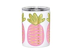  Stainless Steel Insulated Drink Tumbler with Slider Lid, 12-Ounce, Pink Pineapple