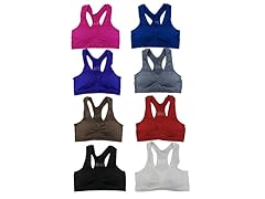 6Pk Solid Color Mesh Sports Bras