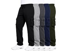 3Pk Mens Open Bottom Fleece Sweatpants