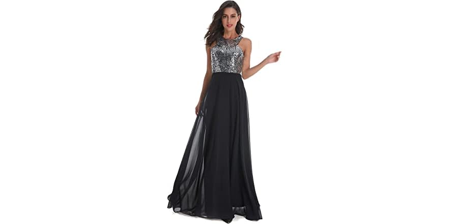 black dress one shoulder long sleeve Alivia Glamorous Cutout Waist Sequins Party D Size:XXXL or 3XL Fenella Asymmetrical Draped Cape Clearance Sale