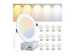 Yochoice 12 Pack 6 Inch 5CCT Ultra-Thin LED Lights