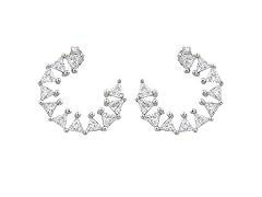 Sterling Silver Triangle Shaped CZ Studs