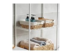 Sukkiri Homu Wicker Storage Basket with Handles 2 Pack Hyacinth 