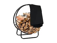 Sunnydaze 24-Inch Firewood Rack with Cover