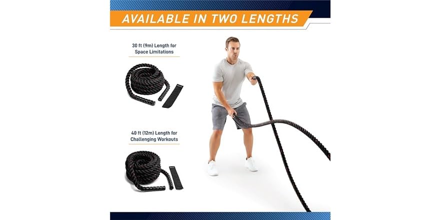 Strong Ropes 30 Inch PROIRON Fitness Battle Ropes 30' or 40'
