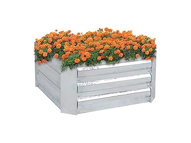 $24.99, Was $45.95, 45% Off! Sunnydaze 24" Silver Steel Raised Garden Bed dealfomo