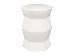 Sunnydaze Moderno Hexagon Ceramic Side Table