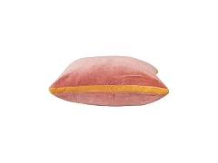 Apricot and Mustard Multicolored Art Deco Velvet Pillow