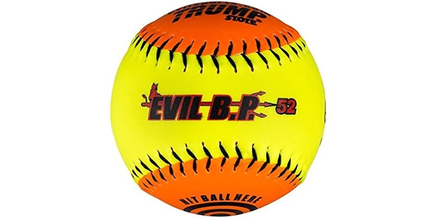 Safe For Composite Bats Trump AK-EVIL-BP52 Practice Softballs (Dozen) - 12" 52/300 Compression, 52/300 Synthetic Softballs For Batting