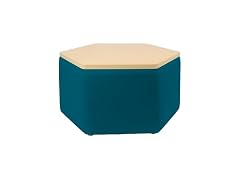 FDP Pro Hexagon Ottoman Table, Teal