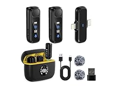 ANVOSCI 3 in 1 Wireless Lavalier Microphone