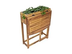 Sunnydaze Acacia Wood Raised Garden Bed with Shelf