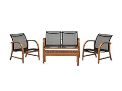 4-Piece Eucalyptus Deep Seating Set