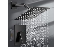 Wiserset  8in Black Shower Rainfall Shower System
