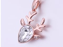Rose Gold Moose white CZ Necklace