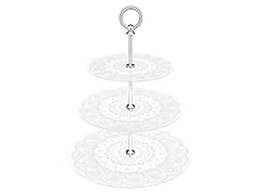 3 Tier Glass,Chrome, Lace Server