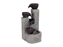 Sunnydaze Aged Tiered Vessels 29-Inch Solar Fountain