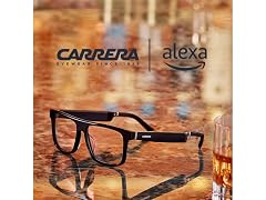 (NEW) Carrera Smart Glasses with Alexa Smart audio glasses, Sprinter black frames with blue light filtering lenses