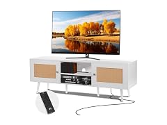Rattan TV Stand for 65 inch TV, Boho TV Stand
